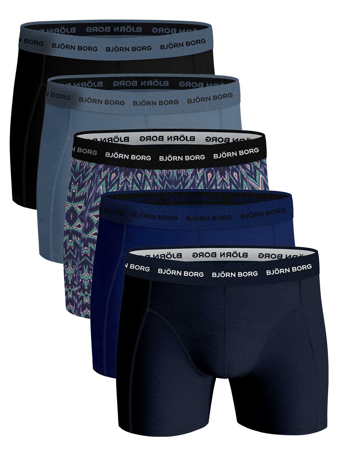 Björn Borg Cotton Stretch boxers - heren boxers normale lengte (5-pack) - multicolor - Maat: XL
