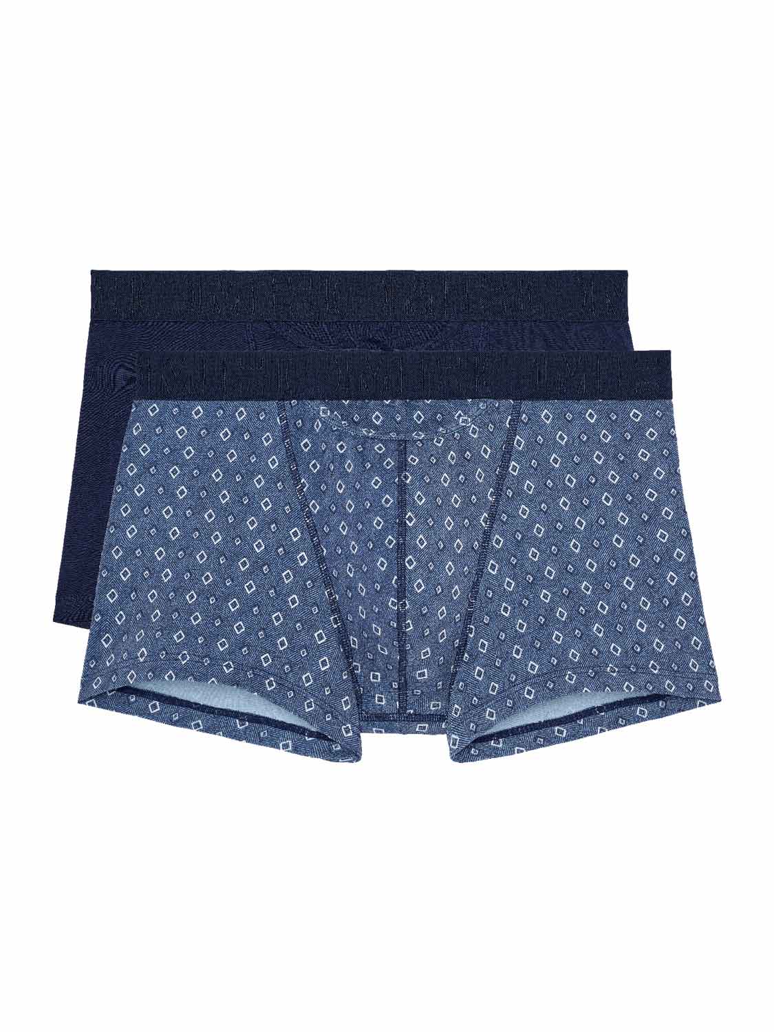 Hom HO1 Lange short - Navy/blue print - maat XXL (XXL) - Heren Volwassenen - Katoen/elastaan- 402876-D015-XXL