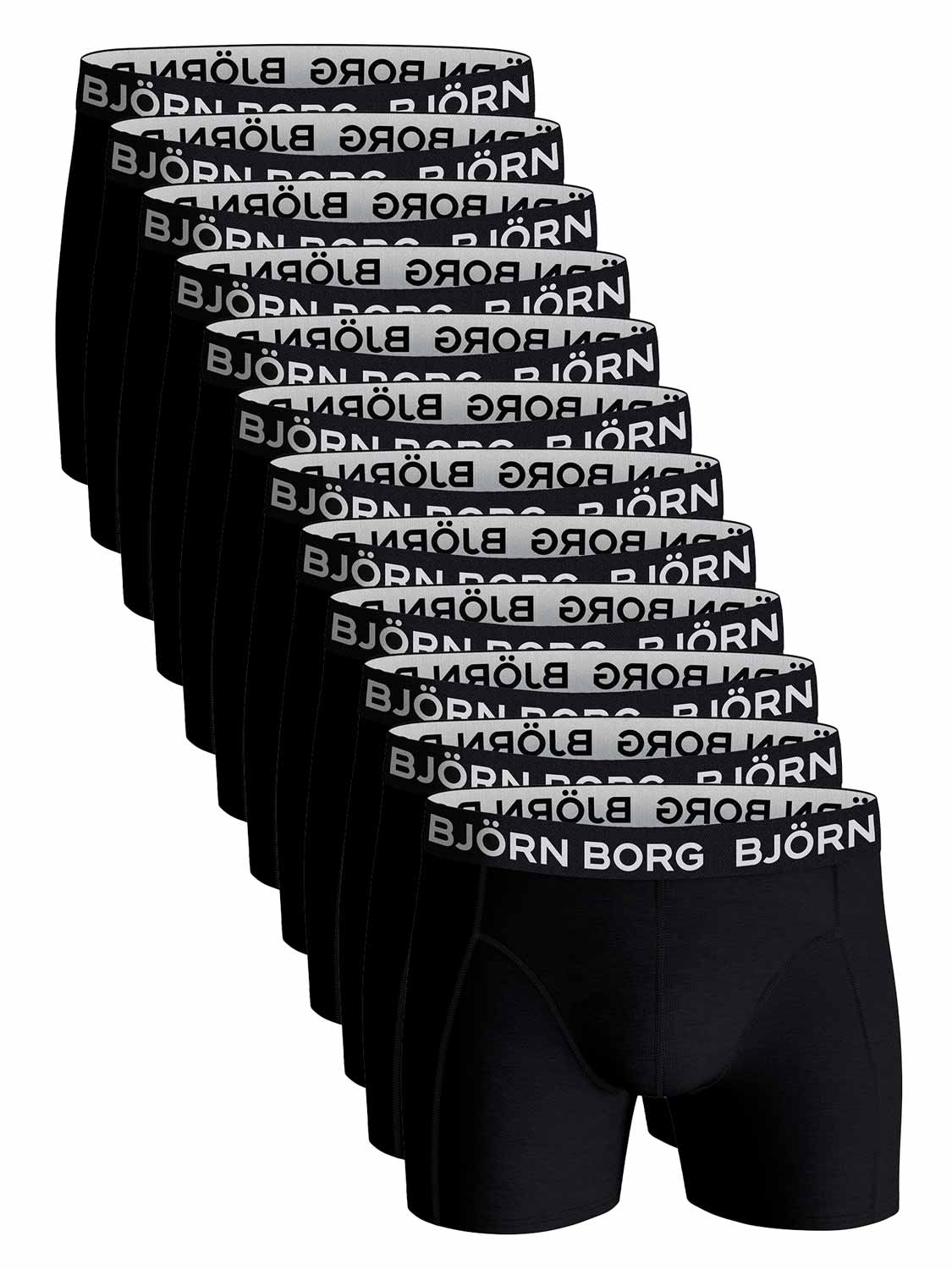 Björn Borg - Heren Onderbroeken 12-Pack Boxers Zwart - Zwart - Maat M