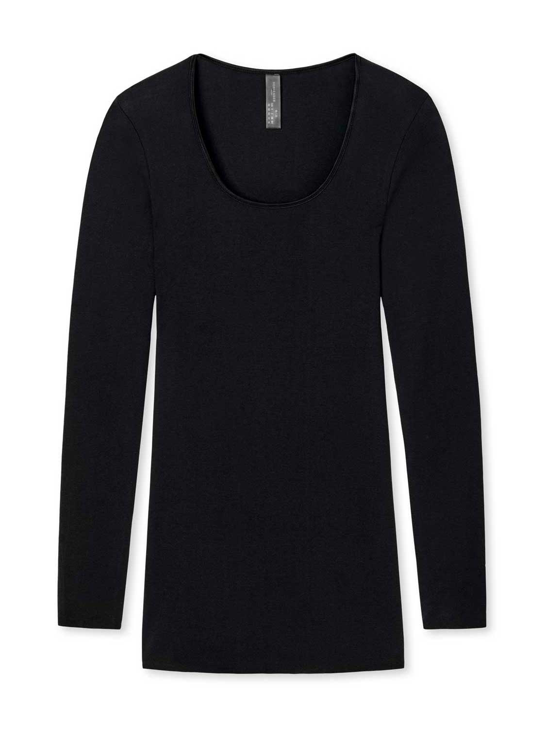 Schiesser Luxury Longsleeve Dames Ondershirt - Zwart - Maat 40