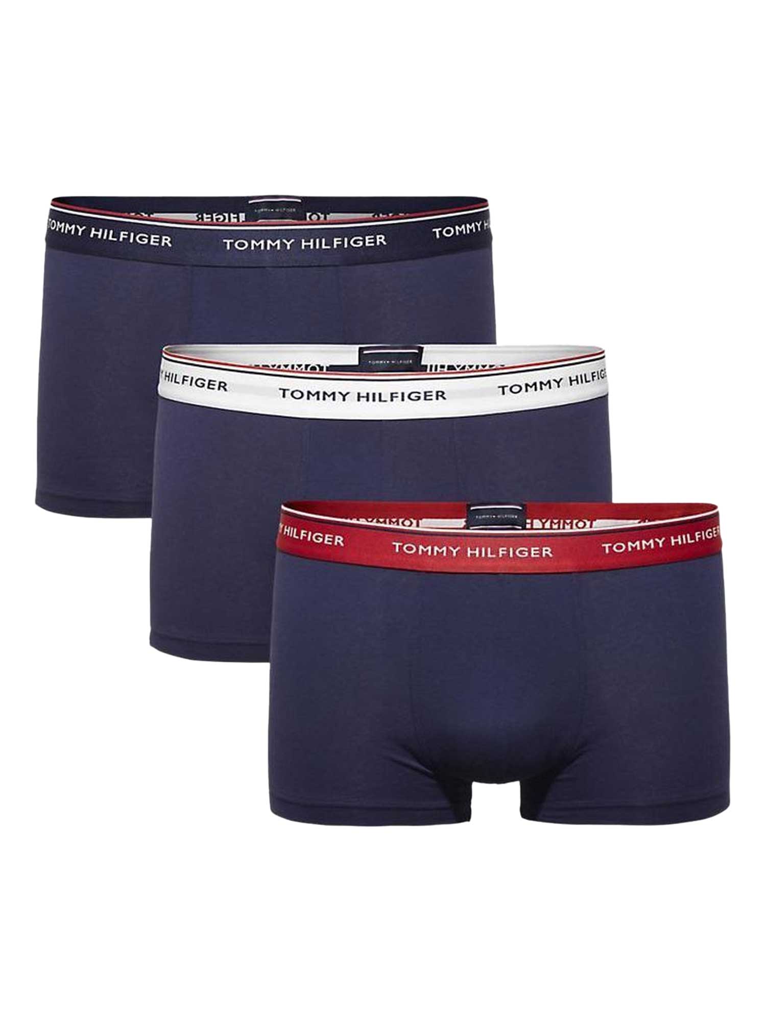 Tommy Hilfiger - Maat L - low rise trunk (3-pack) - lage heren boxers kort - blauw met 3 kleuren tai