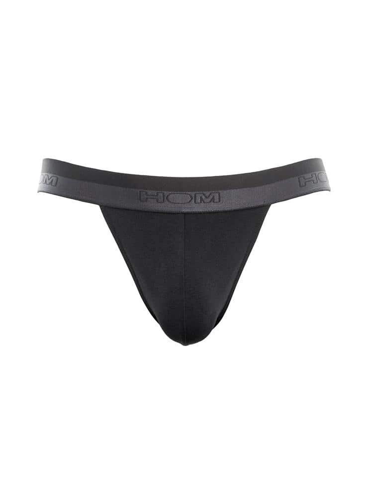 HOM CLASSIC Zwarte Tanga Slip Katoen En Modal - L