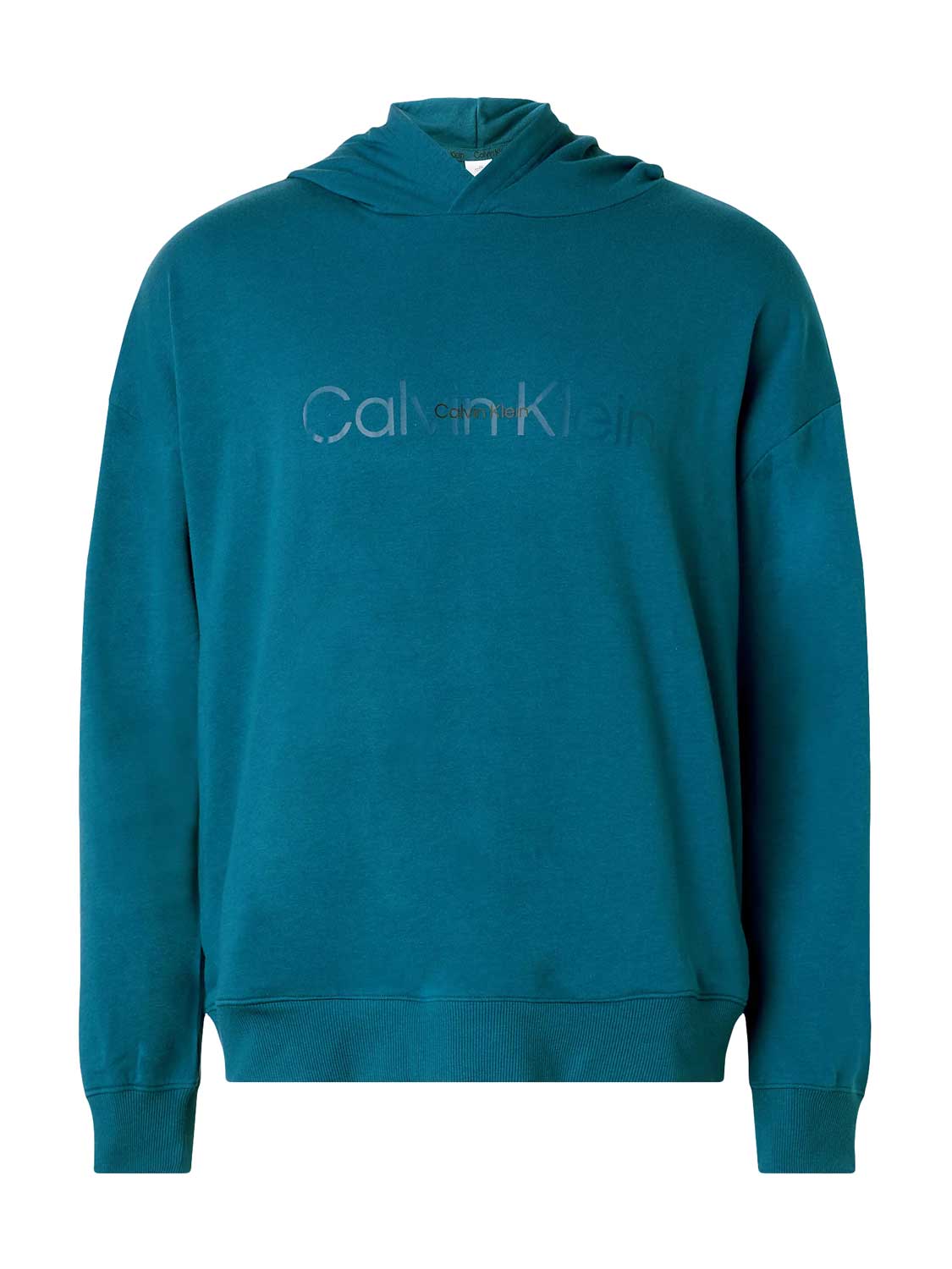 Calvin Klein O-hals hoodie big double logo blauw - L