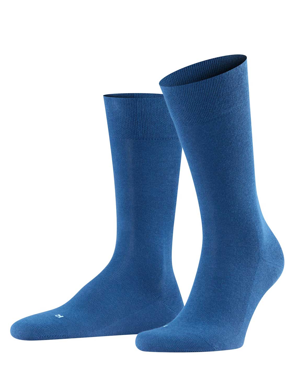 FALKE Sensitive London met comfort tailleband voor diabetici versterkte herensokken zonder patroon ademend breed enkele kleur Duurzaam Katoen Blauw Heren sokken - Maat 39-42