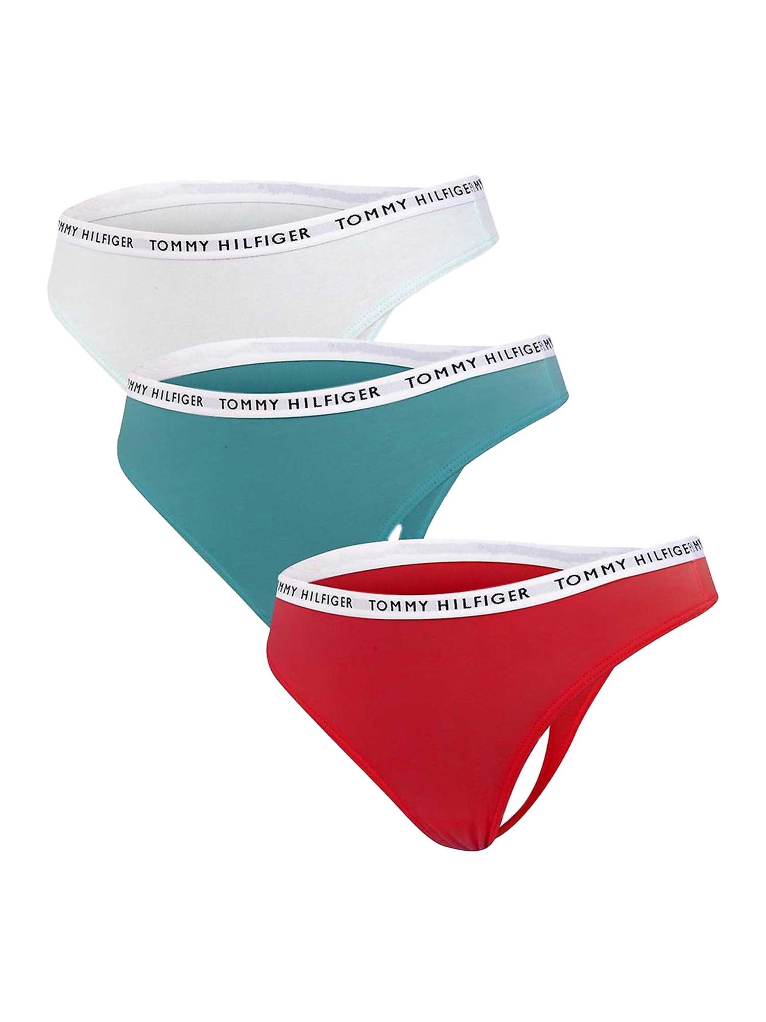 Tommy Hilfiger 3-pack strings cranberry/aqua/saltwater green