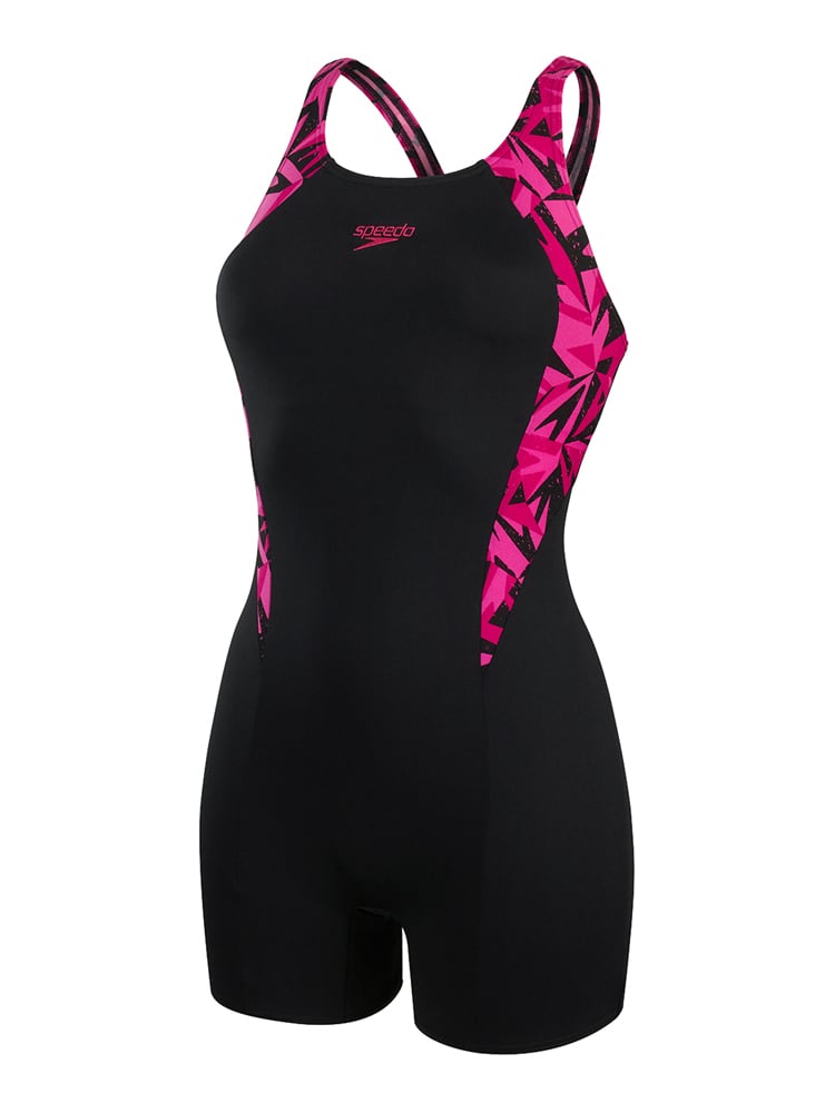 Speedo Hyper Boom Splice Legsuit Dames - Zwart / Roze - maat 42