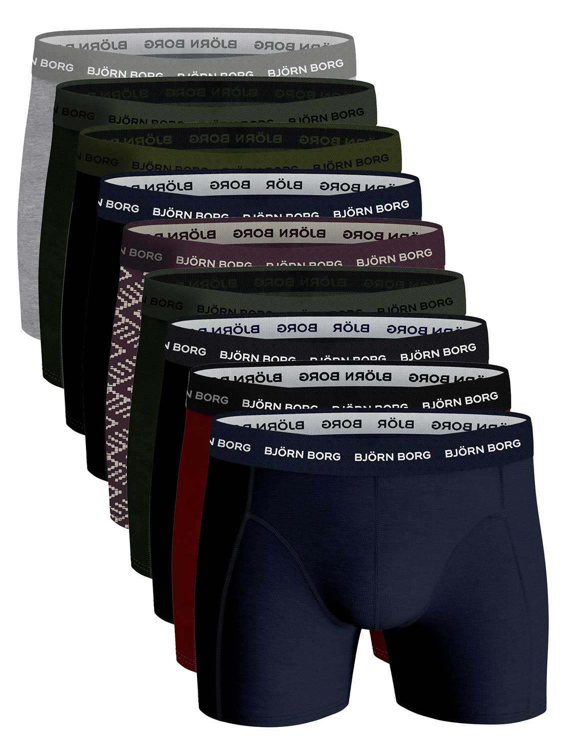Björn Borg Cotton Stretch boxers - heren boxers normale lengte (9-pack) - multicolor - Maat: XL