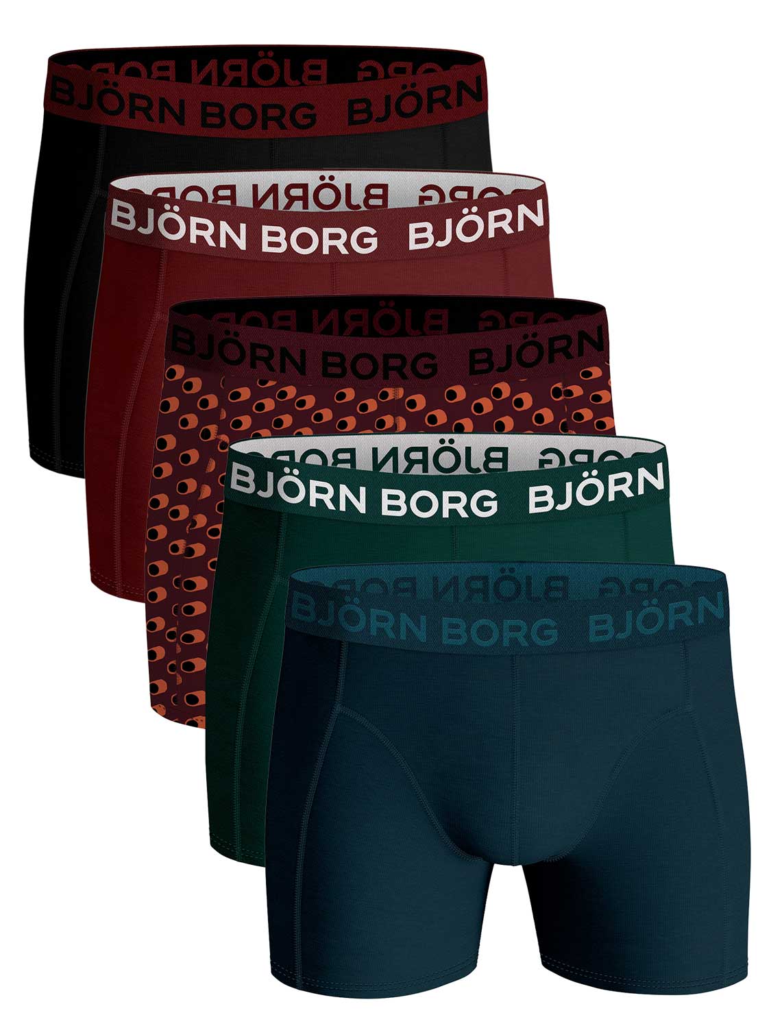 Björn Borg Cotton Stretch boxers - heren boxers normale lengte (5-pack) - multicolor - Maat: XL