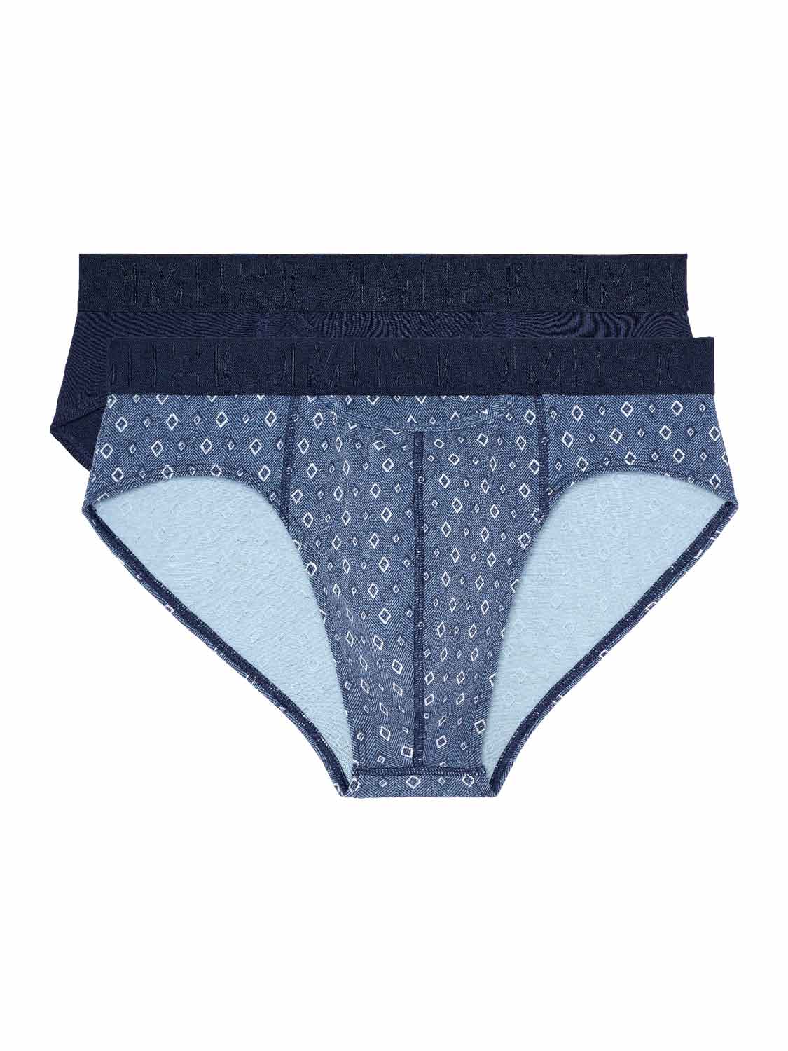 HOM - Jonas #2 Mini briefs H01 - 2p - Navy/Blue print - mannen - S