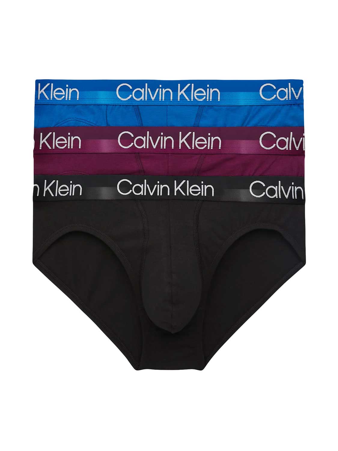 Calvin Klein - Heren - 3-Pack Brief - Zwart - Aubergine - Blauw - M