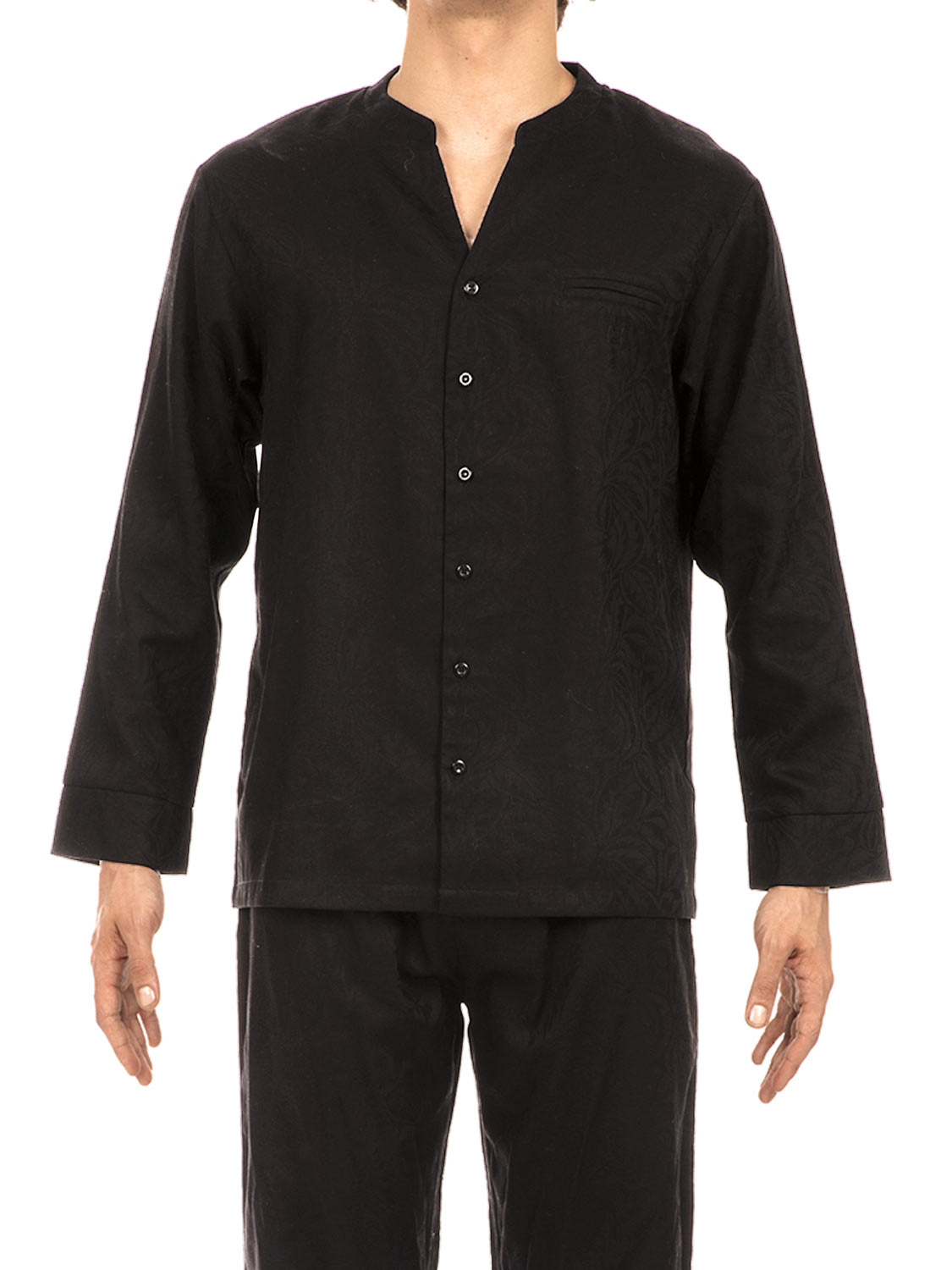 HOM - Mosaic Long Woven Sleepwear - zwart