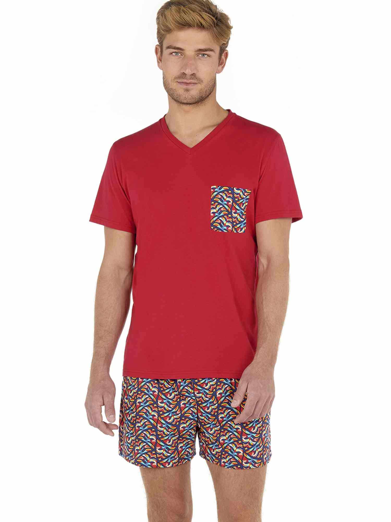 Hom Pyjama korte broek Rood Katoen L
