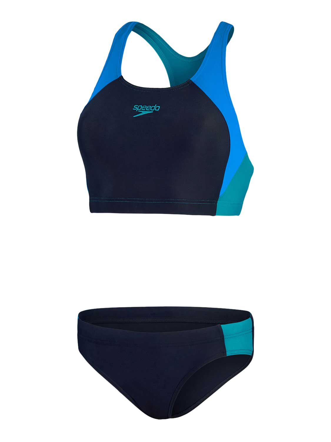 Speedo Colourblock Splice 2 Piece Dames - Marine / Blauw - maat 44