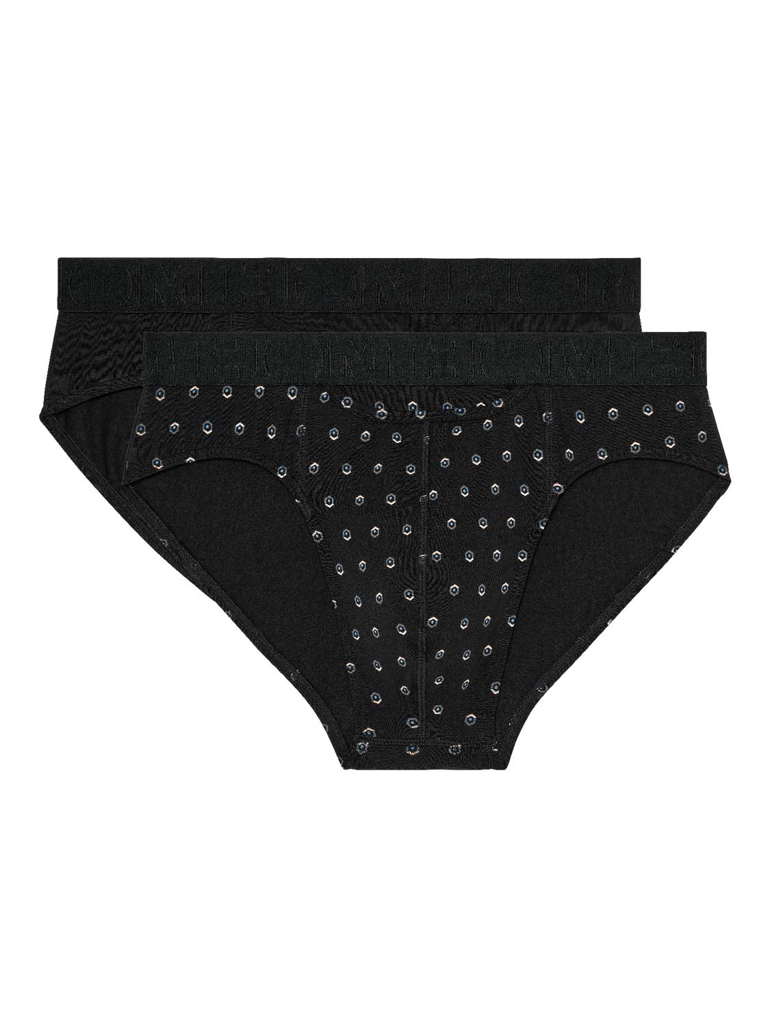 HOM - Gabriele #2 Mini briefs H01 - 2p - Black/Black print - mannen - S